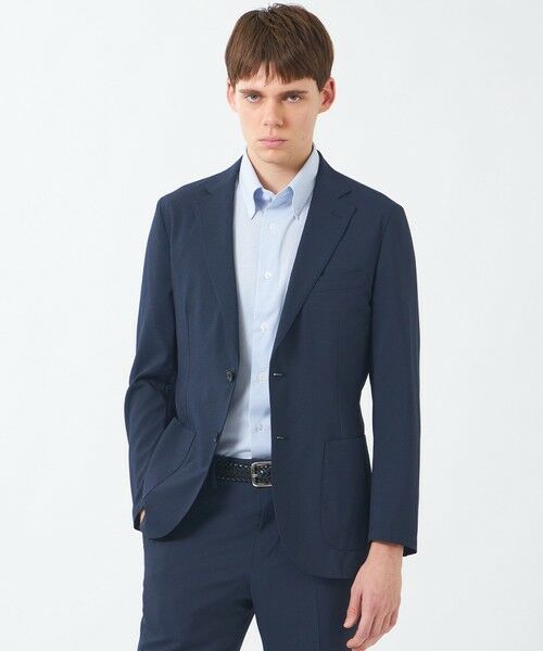 MACKINTOSH PHILOSOPHY(MENS) / マッキントッシュ フィロソフィー　メンズ ノーカラージャケット | 【WEB&一部店舗限定】トロッター ウルトラライトジャケット サッカーストライプ（ネイビー2）