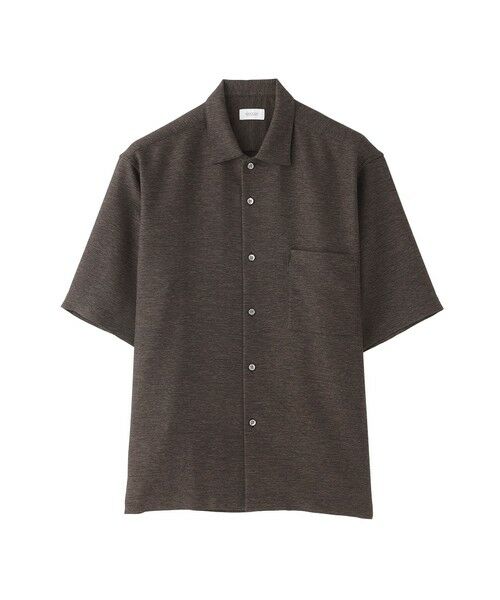MACKINTOSH PHILOSOPHY(MENS) / マッキントッシュ フィロソフィー　メンズ シャツ・ブラウス | テーラードジャージー オーバーサイズシャツ ウール混起毛カラミ（ブラウン5）