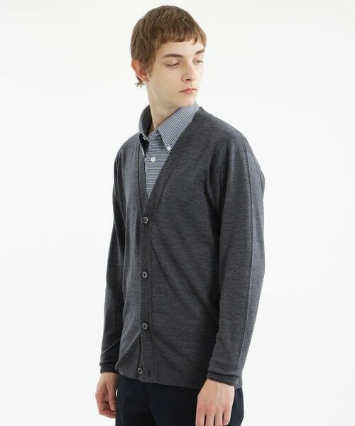 MACKINTOSH PHILOSOPHY(MENS) / マッキントッシュ フィロソフィー　メンズ ニット・セーター | JOHN SMEDLEYコラボ Vネックカーディガン（チャコールグレー1）