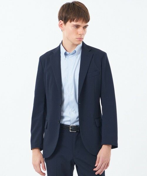 MACKINTOSH PHILOSOPHY(MENS) / マッキントッシュ フィロソフィー　メンズ ノーカラージャケット | トロッター スタンダードジャケット 強撚ストレッチ（ネイビー2）