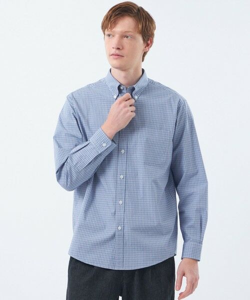MACKINTOSH PHILOSOPHY(MENS) / マッキントッシュ フィロソフィー　メンズ シャツ・ブラウス | 長袖ボタンダウン チェックバリエーション（ブルー6）