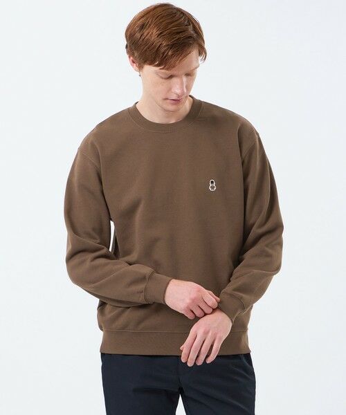 MACKINTOSH PHILOSOPHY(MENS) / マッキントッシュ フィロソフィー メンズ カットソー | 【WEB&一部店舗限定】BUCKINGHAM BEAR 10オンス裏パイル ワンポイントクルーネックスウェット(ブラウン5)