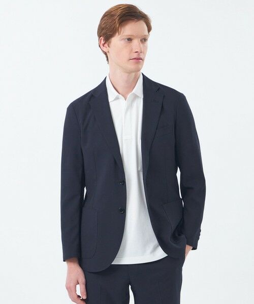 MACKINTOSH PHILOSOPHY(MENS) / マッキントッシュ フィロソフィー　メンズ ノーカラージャケット | トロッター ウルトラライトジャケット ナローサッカーストライプ（ネイビー3）