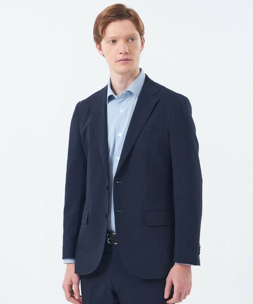 MACKINTOSH PHILOSOPHY(MENS) / マッキントッシュ フィロソフィー メンズ ノーカラージャケット | トロッター ジャケット#055 マイクロ千鳥(ネイビー2)