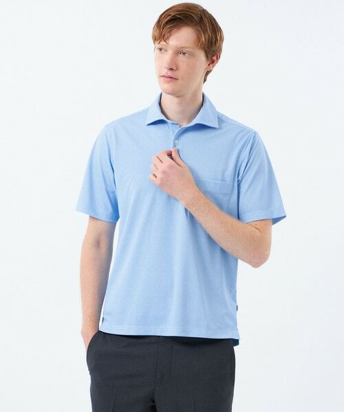 MACKINTOSH PHILOSOPHY(MENS) / マッキントッシュ フィロソフィー メンズ シャツ・ブラウス | テーラードジャージー ハーフワンピースカラーポロ プリント柄バリエーション(ブルー7)