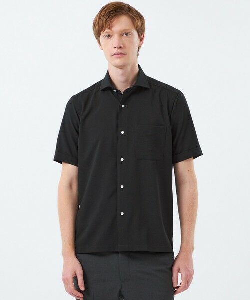 MACKINTOSH PHILOSOPHY(MENS) / マッキントッシュ フィロソフィー メンズ シャツ・ブラウス | トロッター スクエアカッタウェイシャツ ナローサッカーストライプ(ブラック1)