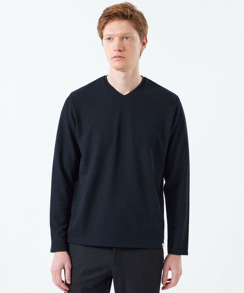 MACKINTOSH PHILOSOPHY(MENS) / マッキントッシュ フィロソフィー　メンズ カットソー | VネックロンT サーフニット（ネイビー3）