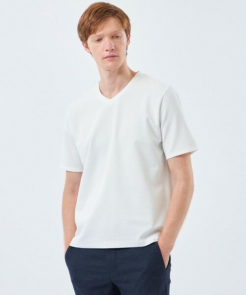 MACKINTOSH PHILOSOPHY(MENS) / マッキントッシュ フィロソフィー メンズ カットソー | VネックTシャツ サーフニット(ホワイト1)