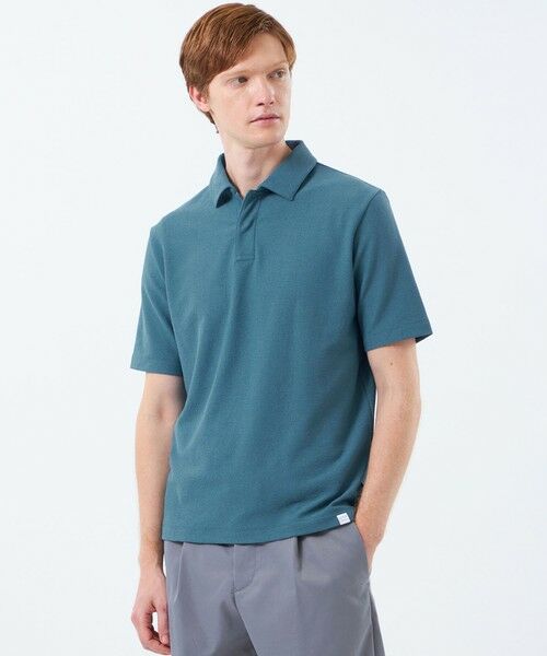 MACKINTOSH PHILOSOPHY(MENS) / マッキントッシュ フィロソフィー メンズ カットソー | スキッパーポロ パイル調ソフトエアー(ネイビー1)