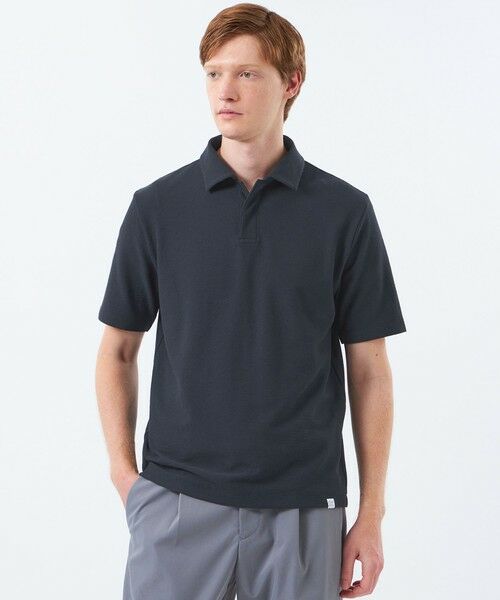 MACKINTOSH PHILOSOPHY(MENS) / マッキントッシュ フィロソフィー メンズ カットソー | スキッパーポロ パイル調ソフトエアー(ネイビー3)