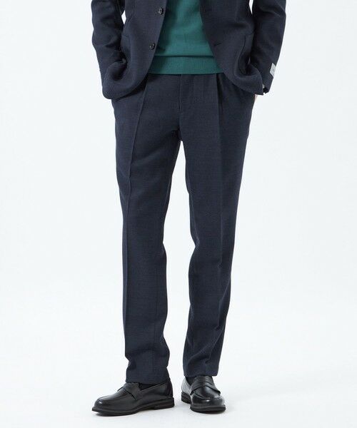 MACKINTOSH PHILOSOPHY(MENS) / マッキントッシュ フィロソフィー メンズ その他パンツ | 【WEB&一部店舗限定】テーラードジャージーワンタックテーパードパンツ REDA へリンボンストレッチ(ネイビー3)