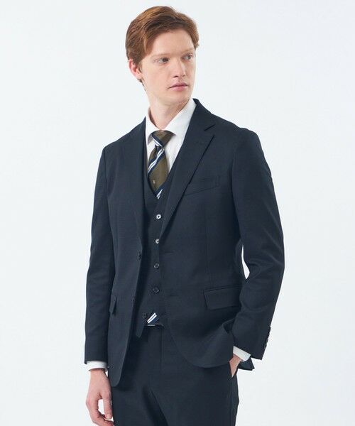 MACKINTOSH PHILOSOPHY(MENS) / マッキントッシュ フィロソフィー メンズ ノーカラージャケット | トロッター ジャケット#000(ナンバーゼロ)バーズアイストレッチ リサイクル(ブラック1)