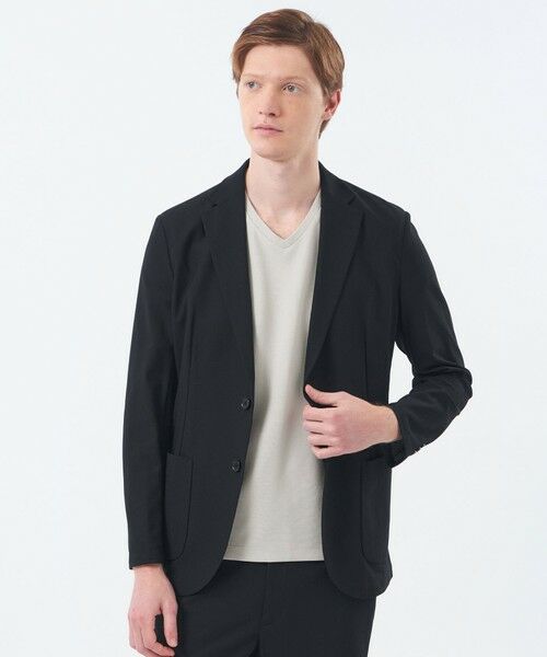 MACKINTOSH PHILOSOPHY(MENS) / マッキントッシュ フィロソフィー メンズ ノーカラージャケット | ブリテック イージージャケット レノクロストリコット(ブラック1)