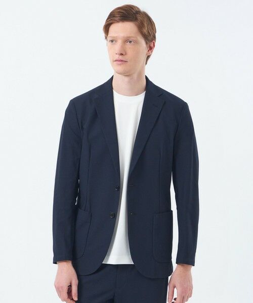 MACKINTOSH PHILOSOPHY(MENS) / マッキントッシュ フィロソフィー メンズ ノーカラージャケット | ブリテック イージージャケット レノクロストリコット(ネイビー2)