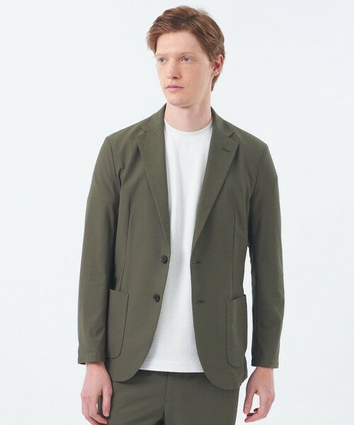 MACKINTOSH PHILOSOPHY(MENS) / マッキントッシュ フィロソフィー メンズ ノーカラージャケット | ブリテック イージージャケット レノクロストリコット(グリーン4)