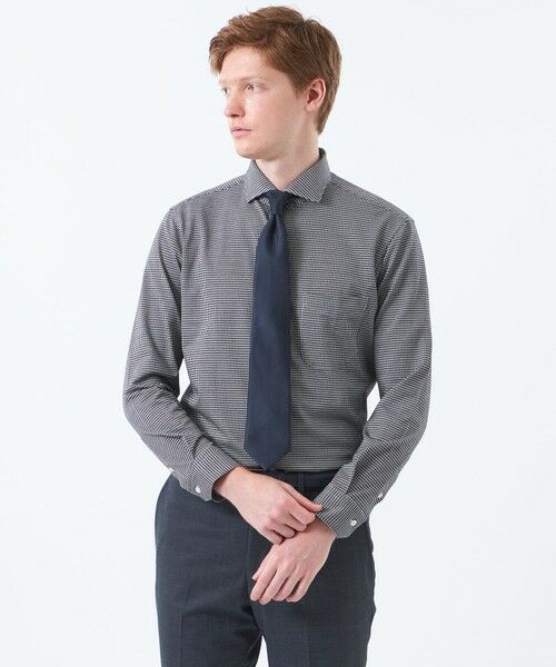 MACKINTOSH PHILOSOPHY(MENS) / マッキントッシュ フィロソフィー メンズ シャツ・ブラウス | スクエアホリゾンタルワイドシャツ 無地バリエーションジャージー(チャコールグレー1)