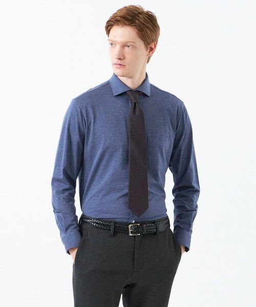 MACKINTOSH PHILOSOPHY(MENS) / マッキントッシュ フィロソフィー メンズ シャツ・ブラウス | スクエアホリゾンタルワイドシャツ 無地バリエーションジャージー(ネイビー1)
