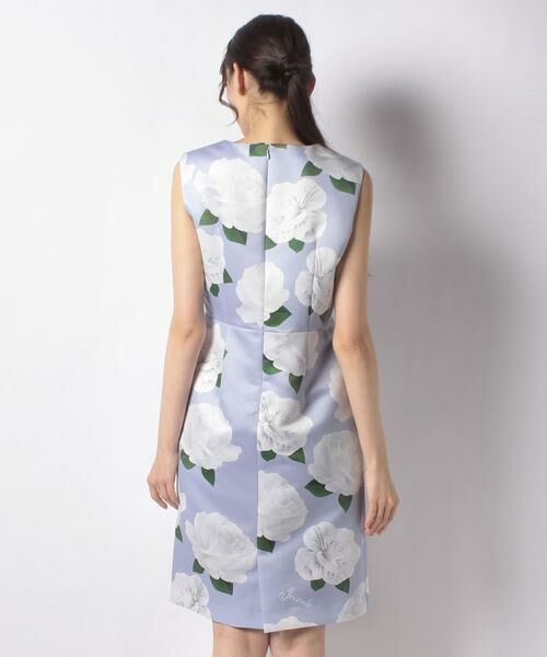 セール ローズ柄ヘビーサテン ノースリーブワンピース ミニ丈 ひざ丈ワンピース Madam Joconde マダムジョコンダ ファッション通販 タカシマヤファッションスクエア