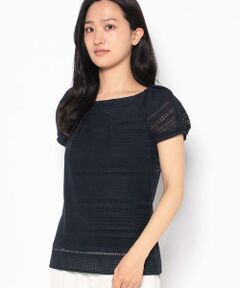 透かしジャカードレース　ブラウス