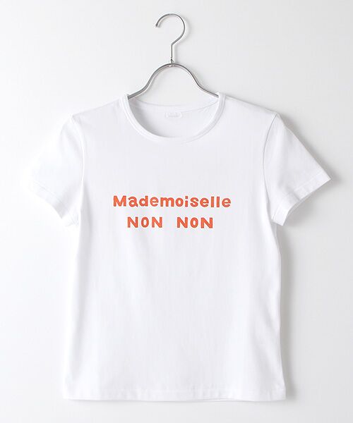 Mademoiselle NONNON / マドモアゼルノンノン Tシャツ | 【WEB限定】定番天竺Tシャツ（シロ×オレンジＰＴ）