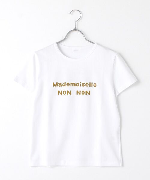 Mademoiselle NONNON / マドモアゼルノンノン Tシャツ | 【WEB限定】定番天竺Tシャツ（シロ×マスタードＰＴ）