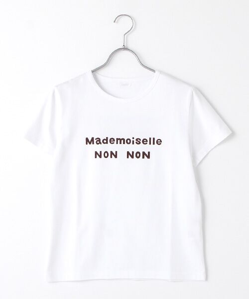 Mademoiselle NONNON / マドモアゼルノンノン Tシャツ | 【WEB限定】定番天竺Tシャツ（シロ×ダークブラウンＰＴ）