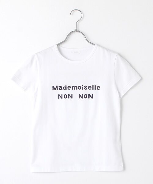 Mademoiselle NONNON / マドモアゼルノンノン Tシャツ | 【WEB限定】定番天竺Tシャツ（シロ×パープルＰＴ）
