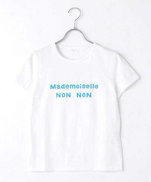 Mademoiselle NONNON / マドモアゼルノンノン Tシャツ | 【WEB限定】定番天竺Tシャツ（シロ×ターコイズＰＴ）