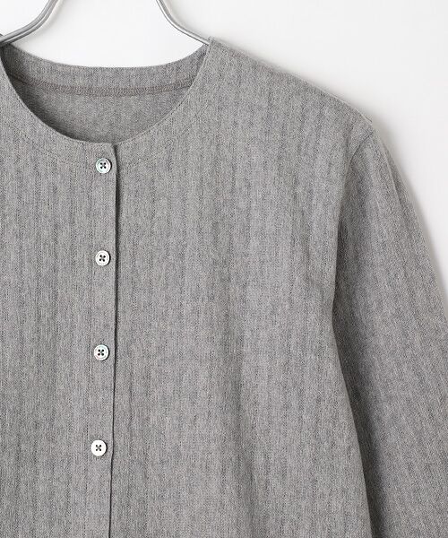 ラッセルストライプ 花刺繍カーディガン クルーネック 長袖 前釦あき カーディガン ボレロ Mademoiselle Nonnon マドモアゼルノンノン ファッション通販 タカシマヤファッションスクエア