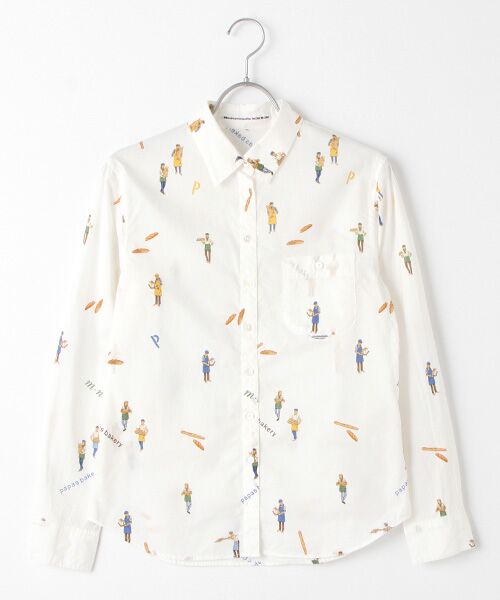 セール ローンプリント Papas Bakery柄シャツ シャツカラー 長袖 シャツ ブラウス Mademoiselle Nonnon マドモアゼルノンノン ファッション通販 タカシマヤファッションスクエア