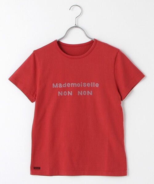 Mademoiselle NONNON / マドモアゼルノンノン Tシャツ | 定番天竺ロゴプリントTシャツ[半袖]（アカ）