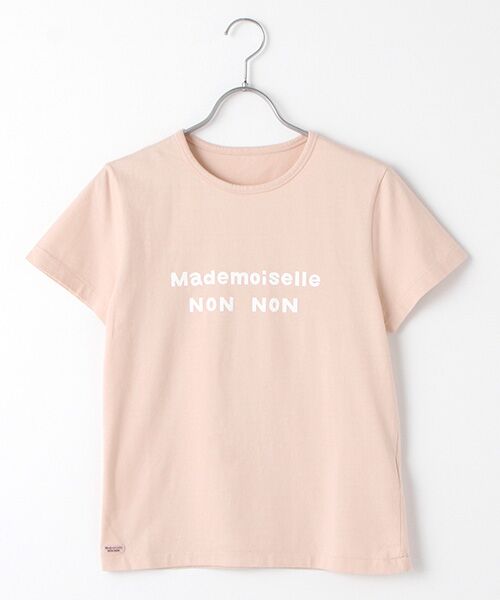 Mademoiselle NONNON / マドモアゼルノンノン Tシャツ | 定番天竺ロゴプリントTシャツ[半袖]（ピンク）