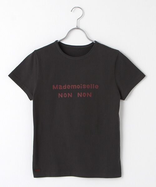 Mademoiselle NONNON / マドモアゼルノンノン Tシャツ | 定番天竺ロゴプリントTシャツ[半袖]（ダークカーキ）