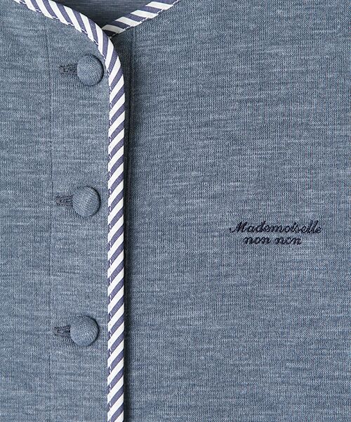 Mademoiselle NON NON / マドモアゼルノンノン Tシャツ | キュプラ/リネン リバーニット ヘンリーネックＴシャツ【5分袖】 | 詳細14