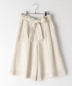 Mademoiselle NON NON / マドモアゼルノンノン ショート・ハーフ・半端丈パンツ | リネンボーダードビー キュロットスカート