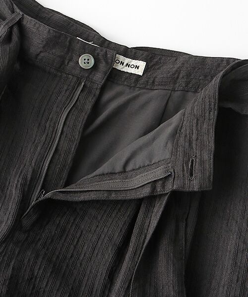 Mademoiselle NON NON / マドモアゼルノンノン ショート・ハーフ・半端丈パンツ | リネンボーダードビー キュロットスカート | 詳細4