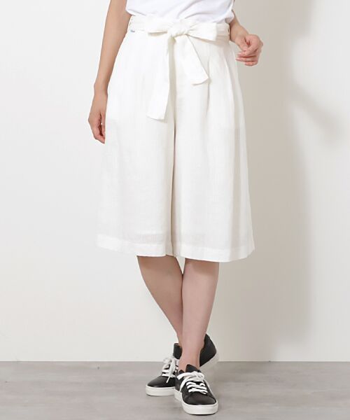 Mademoiselle NON NON / マドモアゼルノンノン ショート・ハーフ・半端丈パンツ | リネンボーダードビー キュロットスカート | 詳細8