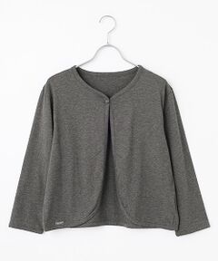 Mademoiselle NON NON / マドモアゼルノンノン カーディガン・ボレロ | スーピマコンパクト グレース天竺　共布くるみ釦明きボレロ【8分袖】