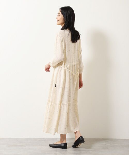 Mademoiselle NON NON / マドモアゼルノンノン ロング・マキシ丈ワンピース | レクセルブロードプリント（ランダムドット） ティアードギャザーワンピース | 詳細4