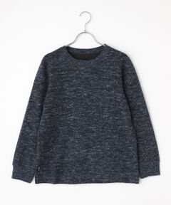 Mademoiselle NON NON / マドモアゼルノンノン スウェット | ウール/コットン/リネン クォーターゲージWニット接結　クルーネックトレーナー