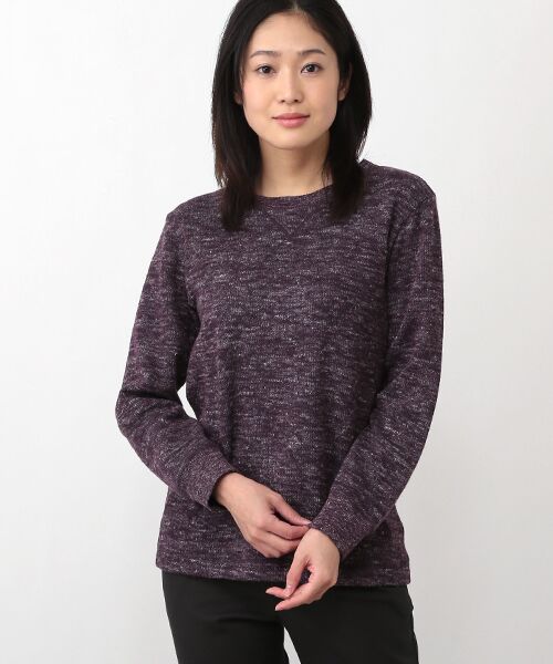 Mademoiselle NON NON / マドモアゼルノンノン スウェット | ウール/コットン/リネン クォーターゲージWニット接結　クルーネックトレーナー | 詳細8