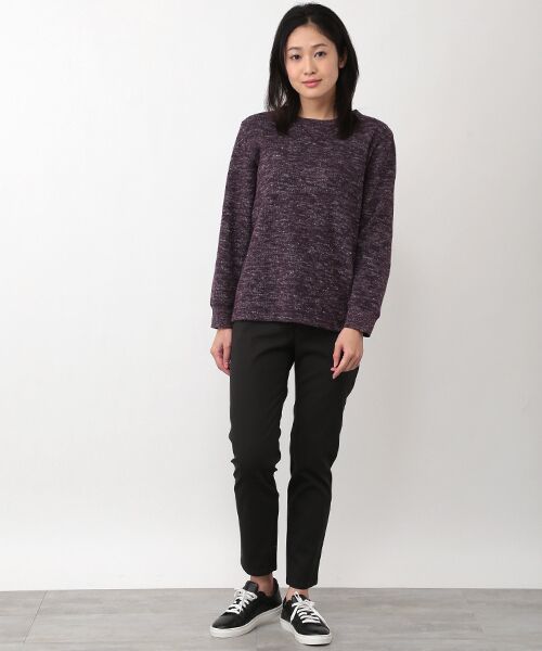 Mademoiselle NON NON / マドモアゼルノンノン スウェット | ウール/コットン/リネン クォーターゲージWニット接結　クルーネックトレーナー | 詳細11