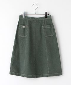 Mademoiselle NON NON / マドモアゼルノンノン ミニ・ひざ丈スカート | オーガニックラフィストレッチデニム　Aラインスカート