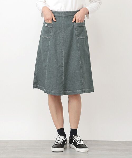 Mademoiselle NON NON / マドモアゼルノンノン ミニ・ひざ丈スカート | オーガニックラフィストレッチデニム　Aラインスカート | 詳細7