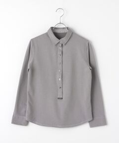 Mademoiselle NON NON / マドモアゼルノンノン ポロシャツ | スビンリサイクルオーガニックソフトフリース　前釦付きプルオーバー