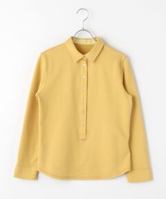 Mademoiselle NON NON / マドモアゼルノンノン ポロシャツ | スビンリサイクルオーガニックソフトフリース　前釦付きプルオーバー