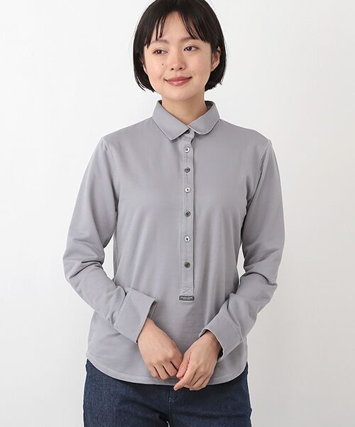 Mademoiselle NON NON / マドモアゼルノンノン ポロシャツ | スビンリサイクルオーガニックソフトフリース　前釦付きプルオーバー | 詳細2