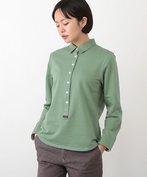 Mademoiselle NON NON / マドモアゼルノンノン ポロシャツ | スビンリサイクルオーガニックソフトフリース　前釦付きプルオーバー | 詳細16