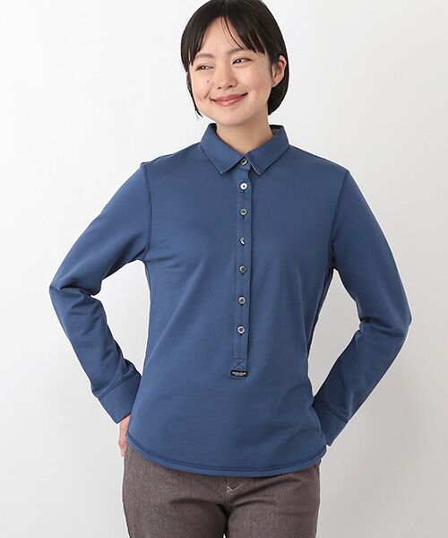 Mademoiselle NON NON / マドモアゼルノンノン ポロシャツ | スビンリサイクルオーガニックソフトフリース　前釦付きプルオーバー | 詳細18