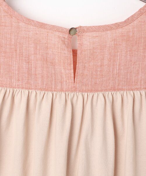 Mademoiselle NON NON / マドモアゼルノンノン Tシャツ | 超長綿天竺×綿麻シャンブレー　エンブロイダリーブラウス【8分袖】 | 詳細4